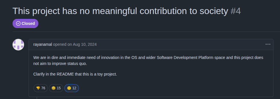 A screenshot of the issue